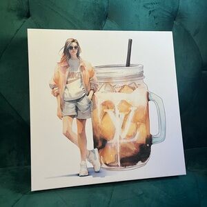 Stylish Art Print with Iced Coffee Design